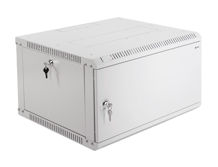 Коммутационный шкаф настенный 19" 6U ЦМО ШРН-Э-6.500.1 металлическая дверь серый купить с доставкой по РФ