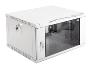 Коммутационный шкаф настенный 19" 6U ЦМО ШРН-Э-6.500 стеклянная дверь серый