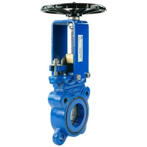 Задвижка шиберная DN.ru GVKN1331N-2W-Fb-S Ду65 Ру16 двусторонняя, межфланцевая, шпиндель - невыдвижной, корпус - чугун GGG40, шибер - нержавеющая сталь 304, уплотнение - NBR, управление - штурвал,