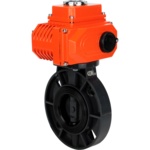 Затвор дисковый поворотный DN.ru WBV4242E-2W-Fb-ISO Дн125 Ру10 межфланцевый, корпус - НПВХ, диск - НПВХ, уплотнение - EPDM, с электроприводом DN.ru QT-N-020EM-O1-380VAC-У1 HARK купить с доставкой по РФ