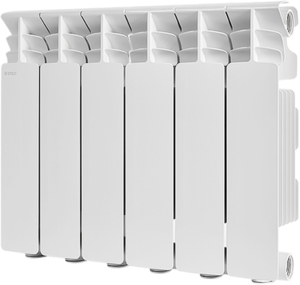 Радиатор отопления Stout SRA-3310-035006 STOUT GAMMA 350 6 секций радиатор алюминиевый боковое подключение (белый RAL 9010)