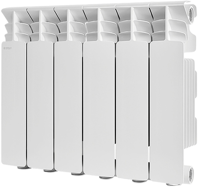 Радиатор отопления Stout SRA-3310-035008 STOUT GAMMA 350 8 секций радиатор алюминиевый боковое подключение ( купить с доставкой по РФ