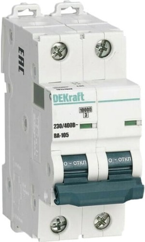 Выключатель автоматический Dekraft 2P 2A х-ка B ВА-105 10кА