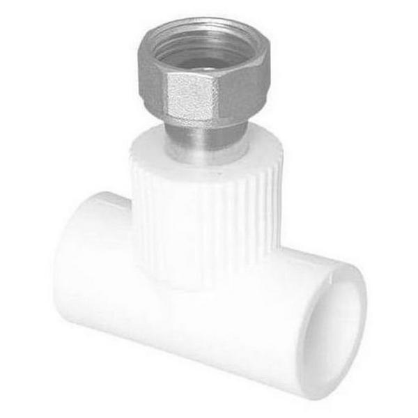 Тройник TEBO бел. PP-R с накидной гайкой 20х3/4" (мет. штуцер) (20/80) купить с доставкой по РФ