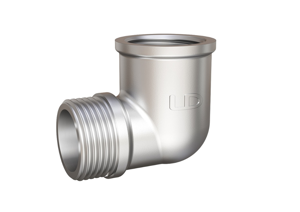 Угол 90 гр DN15 (1/2") ВР/НР латунь никель купить с доставкой по РФ