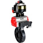 Затвор дисковый поворотный DN.ru WBV4242E-2W-Fb-ISO Дн150 Ру10 межфланцевый, корпус - НПВХ, диск - НПВХ, уплотнение - EPDM, с пневмоприводом PA-DA-065, пневмораспределителем 4M310-08 24В и БКВ APL-510N EX купить с доставкой по РФ