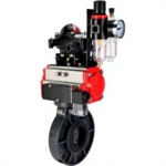 Затвор дисковый поворотный DN.ru WBV4242E-2W-Fb-ISO Дн125 Ру10 межфланцевый, корпус - НПВХ, диск - НПВХ, уплотнение - EPDM, с пневмоприводом PA-DA-065, пневмораспределителем 4M310-08 24В, БКВ APL-210N и БПВ AFC2000 купить с доставкой по РФ