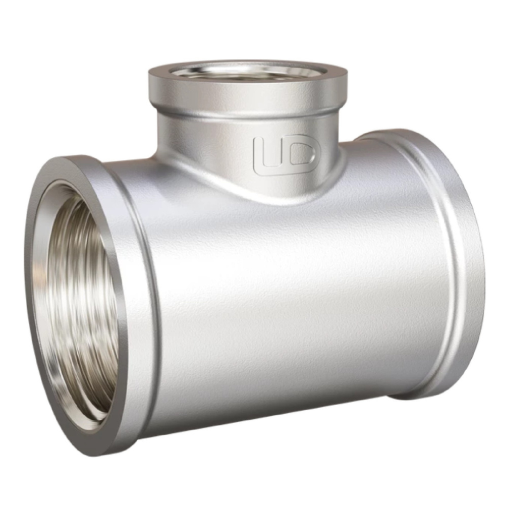 Тройник переходной LD Pride DN 25х20х25 (1"ВР х 3/4"ВР х 1"ВР) латунь никель с биркой купить с доставкой по РФ