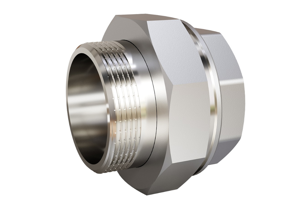 Соединитель американка LD Pride DN50 (2") ВР/НР латунь никель купить с доставкой по РФ