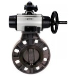Затвор дисковый поворотный DN.ru WBV4242E-2W-Fb-ISO Дн150 Ру10 межфланцевый, корпус - НПВХ, диск - НПВХ, уплотнение - EPDM, с пневмоприводом PA-DA-105-1, пневмораспределителем 4V320-08 220В и БКВ APL-210N купить с доставкой по РФ