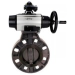 Затвор дисковый поворотный DN.ru WBV4242E-2W-Fb-ISO Дн150 Ру10 межфланцевый, корпус - НПВХ, диск - НПВХ, уплотнение - EPDM, с пневмоприводом PA-DA-105-1, пневмораспределителем 4M310-08 24В и БКВ APL-510N EX купить с доставкой по РФ