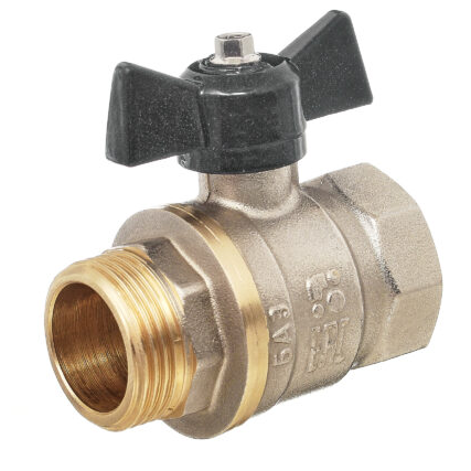 Кран шаровой Баз 11Б27п1 Dn20 Pn40 вр/нр бабочка никель, серия Standart купить с доставкой по РФ