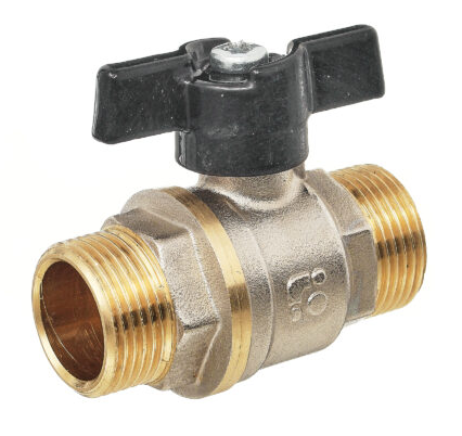 Кран шаровой Баз 11Б27п1 Dn15 Pn40 нр/нр бабочка никель, серия Standart купить с доставкой по РФ