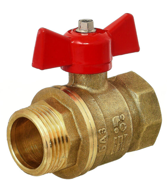 Кран шаровой Баз 11Б27п1 Dn15 Pn40 вр/нр бабочка, серия Standart купить с доставкой по РФ