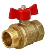 Кран шаровой Баз 11Б27п1 Dn15 Pn40 вр/нр бабочка, серия Standart купить с доставкой по РФ