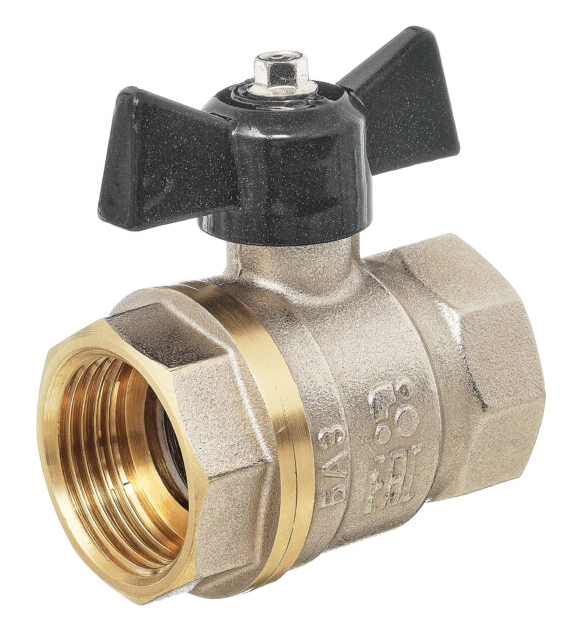 Кран шаровой Баз 11Б27п1 Dn20 Pn40 вр/вр бабочка никель, серия Standart купить с доставкой по РФ