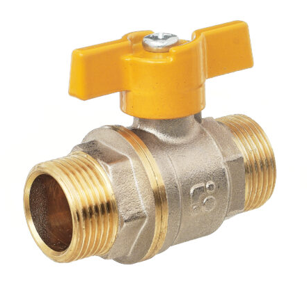 Кран шаровой Баз 11Б27п Dn25 Pn40 газ нр/нр бабочка никель, серия Standart купить с доставкой по РФ