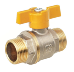 Кран шаровой Баз 11Б27п Dn25 Pn40 газ нр/нр бабочка никель, серия Standart купить с доставкой по РФ