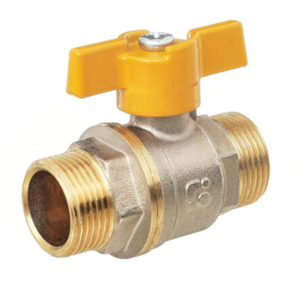 Кран шаровой Баз 11Б27п Dn25 Pn40 газ нр/нр бабочка никель, серия Standart