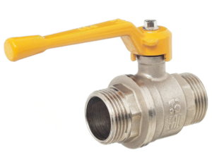 Кран шаровой Баз 11Б27п Dn15 Pn40 газ нр/нр рычаг никель, серия Standart