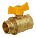 Кран шаровой Баз 11Б27п Dn15 Pn40 газ вр/нр бабочка, серия Standart купить с доставкой по РФ