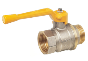 Кран шаровой Баз 11Б27п Dn32 Pn40 газ вр/нр рычаг никель, серия Standart