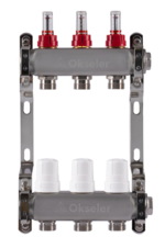 Коллекторы Okseler с расходомерами без воздухоотводчика 2 выхода, 1 x 3/4 купить с доставкой по РФ