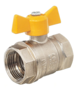 Кран шаровой Баз 11Б27п Dn20 Pn40 газ вр/вр бабочка никель, серия Standart купить с доставкой по РФ