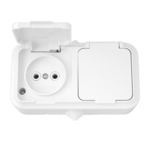 Комбинированное устройство BYLECTRICA пралеска аква 1кл. + розетка б/з IP54 белый купить с доставкой по РФ