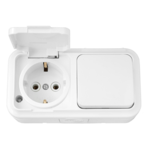 Комбинированное устройство BYLECTRICA пралеска аква 1кл. + розетка с/з IP54 белый купить с доставкой по РФ