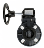 Затвор дисковый поворотный DN.ru WBV4242E-2W-Fb-ISO Дн125 Ру10 межфланцевый, корпус - НПВХ, диск - НПВХ, уплотнение - EPDM, с редуктором RDN RQN3-150Z-T24 купить с доставкой по РФ