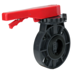 Затвор дисковый поворотный DN.ru WBV4242E-2W-Fb-H Дн150 Ру10 межфланцевый, корпус - UPVC (НПВХ), диск - UPVC (НПВХ), уплотнение - EPDM, с рукояткой купить с доставкой по РФ