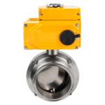 Затвор дисковый поворотный кламповый DN.ru WBV3131S-2W-C-H Ду25 Ру10 корпус - пищевая нержавеющая сталь 304, уплотнение - Silicon, с электроприводом DN.ru QT-N-005EM-A1-220VAC-У1 (4-20мА) купить с доставкой по РФ