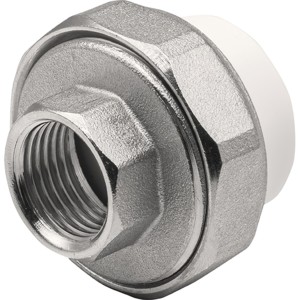 Муфта THERMOLIGHT комбинированная разъемная PP-R ВР 32х3/4" белый (5/100)