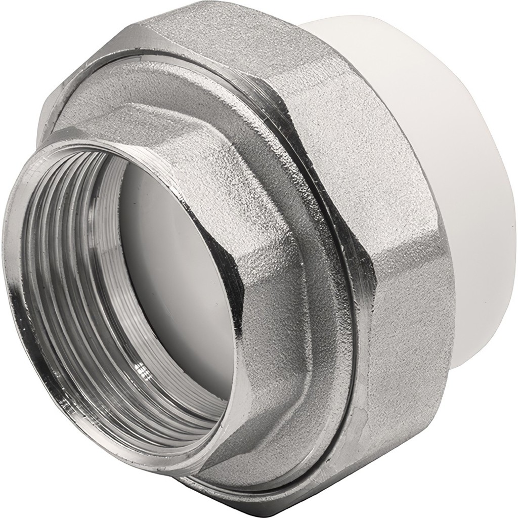 Муфта THERMOLIGHT комбинированная разъемная PP-R ВР 50х1 1/2" белый (4/36) купить с доставкой по РФ