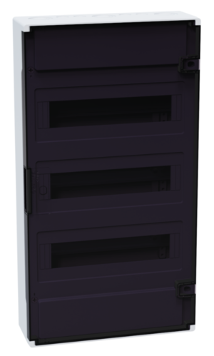 Щит распределительный навесной с пласт. черной прозрач. дверцей на 36 модулей, КЭАЗ OptiBox Pro 36-NKR-IP40