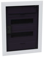 Щит распределительный встраиваемый с пласт. черной прозрачной дверцей на 24 модуля, КЭАЗ OptiBox Pro 24-VKR-IP40 купить с доставкой по РФ