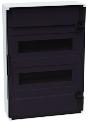 Щит распределительный навесной с пласт. черной прозрачной дверцей на 24 модуля, КЭАЗ OptiBox Pro 24-NKR-IP40