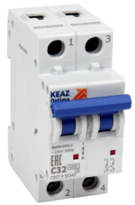 Выключатель автоматический двухполюсный КЭАЗ 13А C 6кА AC OptiDin BM63-2C13-УХЛ3 купить с доставкой по РФ