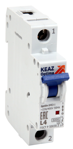 Выключатель автоматический однополюсный КЭАЗ 2А K 6кА AC OptiDin BM63-1K2-УХЛ3