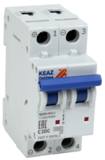 Выключатель автоматический двухполюсный 6А C 10кА DC КЭАЗ OptiDin BM63-2C6-DC-ОМ4-РЕГ купить с доставкой по РФ