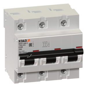 Выключатель автоматический трехполюсный КЭАЗ 32А D ВА47-100-3D32-УХЛ3