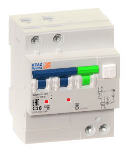 Выключатель автоматический дифференциального тока АВДТ с защитой от сверхтоков КЭАЗ 2П 25А 100мА AC OptiDin VD63-23C25-AS-УХЛ4