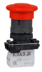 Кнопка КЭАЗ КМЕ5522мФ-красный-2но+2нз-гриб-IP54 купить с доставкой по РФ