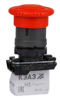 Кнопка КЭАЗ КМЕ5522мФ-красный-2но+2нз-гриб-IP54