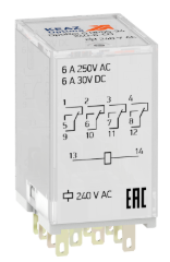 Реле промежуточное КЭАЗ OptiRel G RP55-34-240-6-CO-S/TI