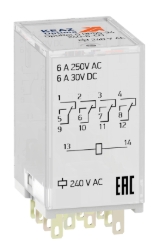 Реле промежуточное КЭАЗ OptiRel G RP55-34-24-6-CO-G/TI купить с доставкой по РФ