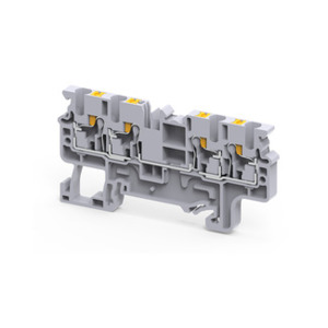 Клемма с 4-мя контактами push-in КЭАЗ OptiClip СP-2,5-QUATTRO-(0,2-2,5)-I-серый