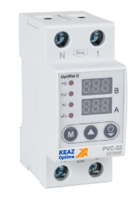 Реле напряжения КЭАЗ OptiRel D PVС-63 с ЖК-дисплеем и контролем тока 63 А купить с доставкой по РФ