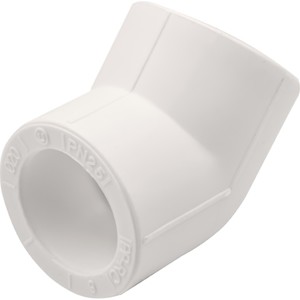 Угольник THERMOLIGHT 45гр. PP-R 25 белый (30/300)